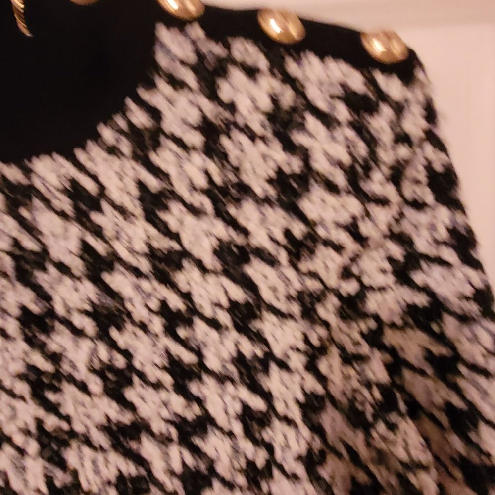 Balmain Tweed Black and White Knit Dress